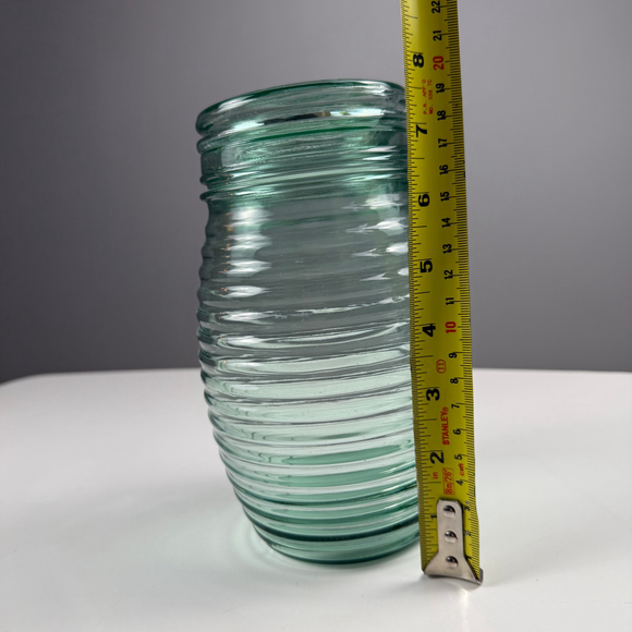 Unbranded Green Glass Ribbed Jar with lid made in Canada - Picture 11 of 12